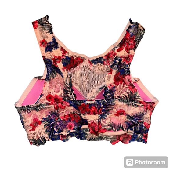 Victoria Secret | PINK Lace High Neck Push Up Bra Underwire Bralette Size XS - Picture 5 of 9